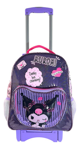 Mochila Ruedas, Llantas Kuromi, Sanrio Hello Kitty Primaria Morado Kuromi
