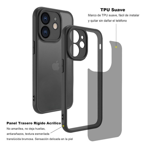 .funda For iPhone 12 Mini Case Matte Uso Rudo Carcasa