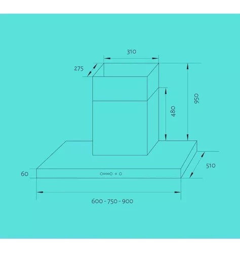 Imagen 4 de 10 de Extractor Campana Cocina Tst Puelo 230-75 Acero Inoxidable