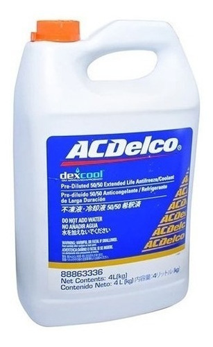Imagen 1 de 2 de Refrigerante Original Acdelco 50/50 4lt 5años General Motors