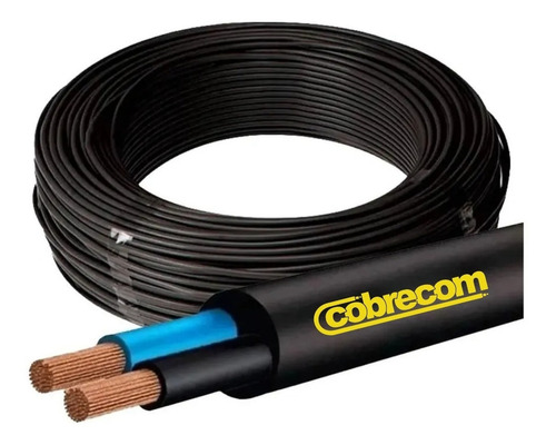 Cabo Pp 2x1,5 - Fio Flexível 2 Vias 1,5mm² - 35m - Cobrecom Cobertura Preto