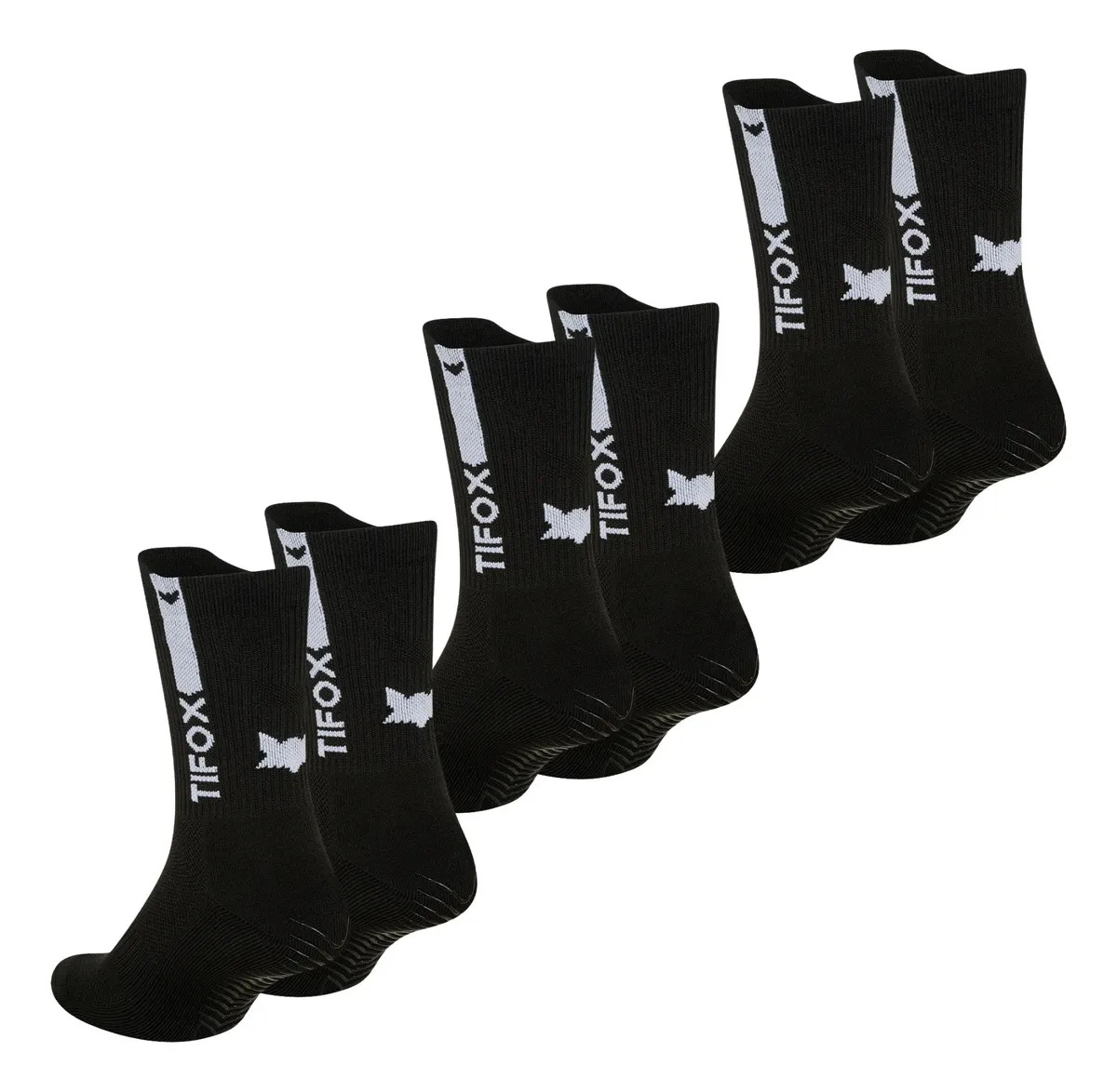 X3 Medias 3/4 Antideslizantes Futbol Hgr1 Hypergrip Tifox Negro Unico