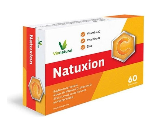 Natuxion Zinc , Vit C+d Antioxidante, Stress, Cansancio X 60