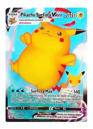 Carta Pokémon Pikachu Vmax Português Original