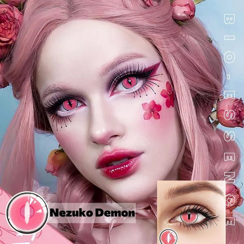 Lentes De Contacto Nezuko Cosplay Pupilentes