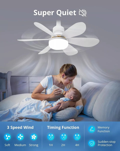 2 Lámpara De Ventiladores Multifunción Foco Led De 40 W 42cm