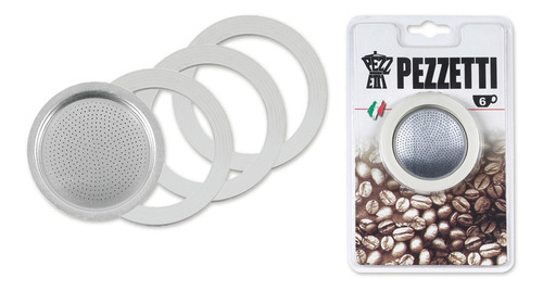 Filtro Acero Inox-3juntas Silicona-cafetera 6 Tazas Pezzetti