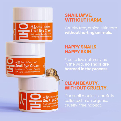Korean Skin Care Snail Eye Cream - 97.5% Snail Mucin Korean