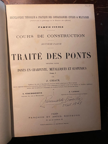 Traité Des Ponts T 1 Y 2  / J. Chaix/ Ingeniería 1600 P.  C6
