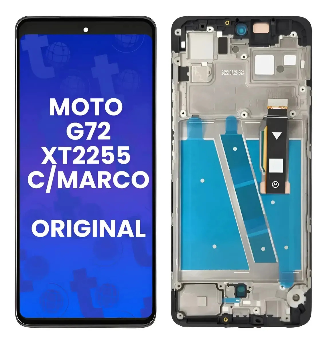 Módulo Display Táctil Motorola Moto G72 XT2255 con Marco Negro