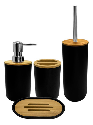  Set Juego De Baño Dispenser Jabonera Vaso 4 Pzs Accesorios 