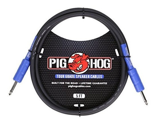 Cable Altavoz 1/4puLG Pig Hog Phsc5, 5 Pies, Negro