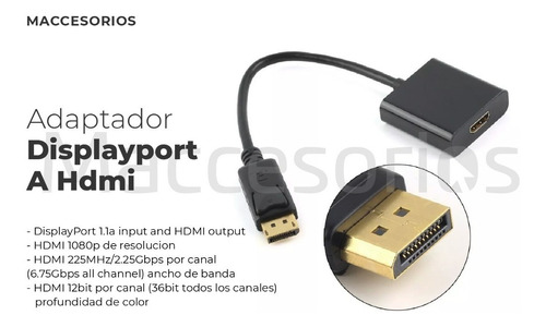Imagen 5 de 9 de Adaptador De Displayport A Hdmi / Display Port