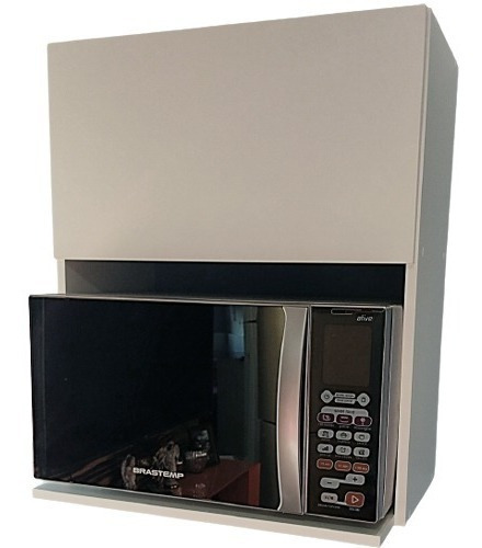 Armário Aéreo Nicho Multiuso Cozinha Suporte Micro Ondas Mdf Cor Branco