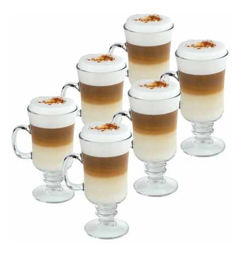 Taza De Vidrio Cafe Espresso 245ml Set De 6 Unidades