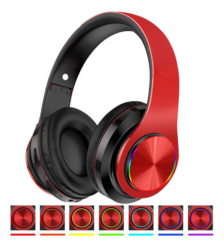 Producto Generico - Auriculares Bluetooth Sobre La Oreja Co. Color Rojo/Negro