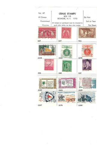 Lote De 15 Estampillas Estados Unidos 1926 - 1963