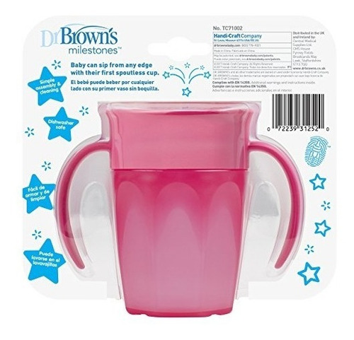 Imagem 2 de 3 de Copo De Transição Dr Browns 360 Rosa