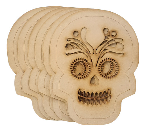Kit 10 Calaveras Catrinas Mdf Decorativas Dia De Muertos