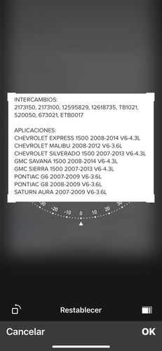 12595829 Cuerpo Aceleración Silverado Y Autos 3.6 (Usado)