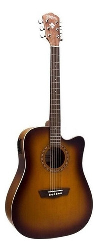 Violão Washburn Wd7sceatbm Elétrico Barcus Berry Sunburst Cor Tobacco Burst Material Do Diapasão Bordo Orientação Da Mão Destro