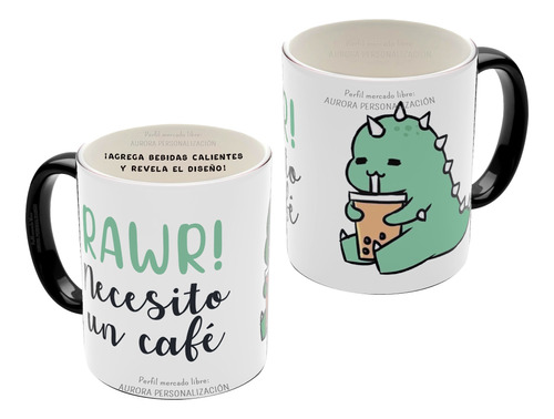 Mug Mágico Taza Dinosaurio Café Kawaii Regalo