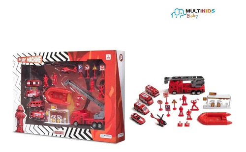 Imagem 4 de 4 de Play Machine - Play Set Bombeiro Resgate Multikids - Br969