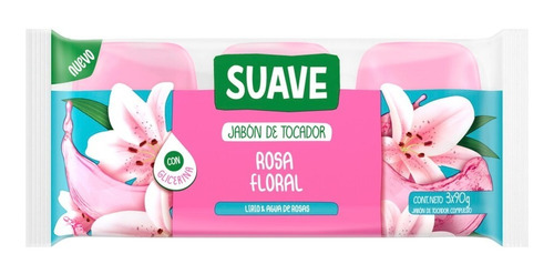Imagen 1 de 1 de Jabon De Tocador Suave Rosa Floral 3 Un X 90 Gr