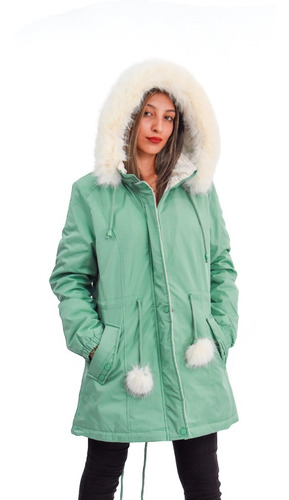 Imagen 2 de 9 de Campera Parka Importada Mujer Invierno Con Piel Yd 6365