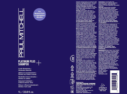 Champú Paul Mitchell Platinum Plus Púrpura 1l