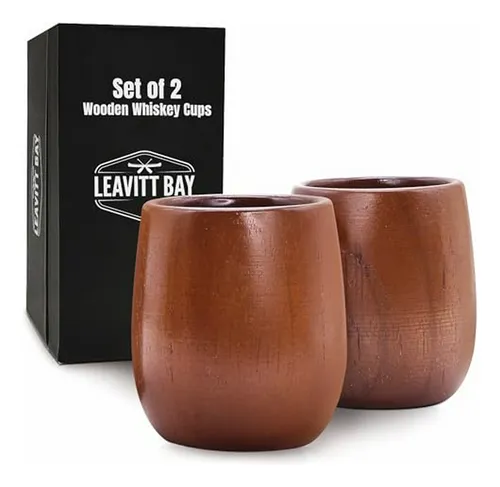 Vasos De Madera Para Whiskey (set De 2) - Regalos Para Hombr