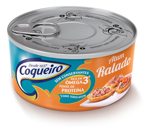 Atum Ralado em Óleo Coqueiro Lata 120g