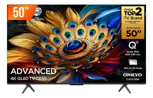 Smart Tv Qled 50 Google Tv Uhd 4k Tcl C655 C/comando De Voz