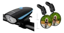 Comprar Espejo+luz Delantera De 25olm Con Claxon Para Bicicleta