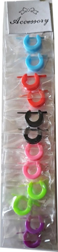 Imagem 1 de 1 de Kit 6 Pares Brincos Argola Meia Lua Masculino Em Acrílico