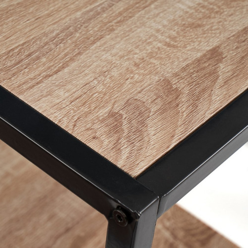 Juego De Mesa 3 Piezas Estilo Industrial Comedor Rustico Color Café