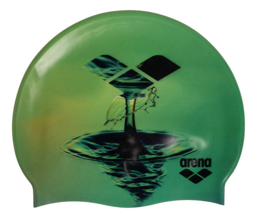 Gorra Natacion Arena Adulto Unisex Hd Cap Silicona - Btu Color Verde Diseño de la tela Water Drop Tamaño U