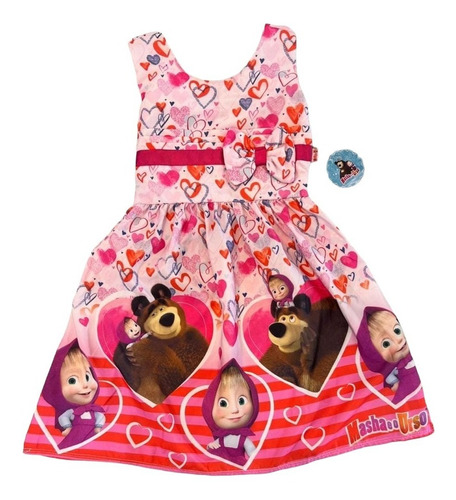 Vestido Marcha E O Urso Corações Original Promoção