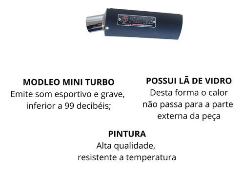Escapamento Mini Fortuna F1 Turbo Honda Cg 125 Titan 96 A 99