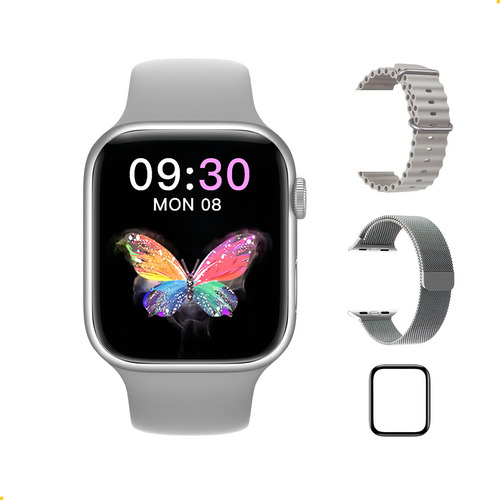 Smartwatch Hw68 Mini Série 8 Ideal Para Pulsos Finos 41mm Cor da caixa Prata Cor da pulseira Prata Cor do bisel Prata Desenho da pulseira