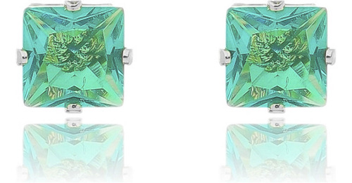 Brinco Ponto De Luz Carrê Folheado Ouro Antialérgico Top 6mm