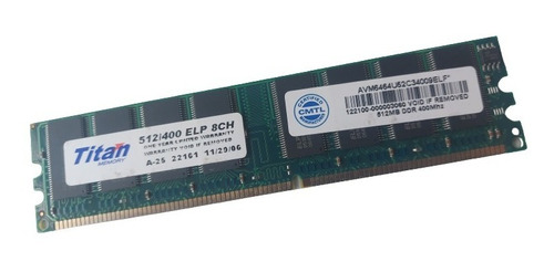 Memória Para Pc Titan Elpida 512mb Ddr 400 Pc3200 Elp 8ch