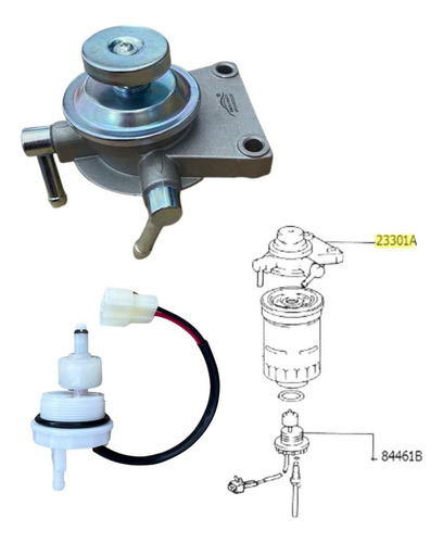 Cabeçote Do Filtro De Combustível + Sensor Hilux 1988 A 2004