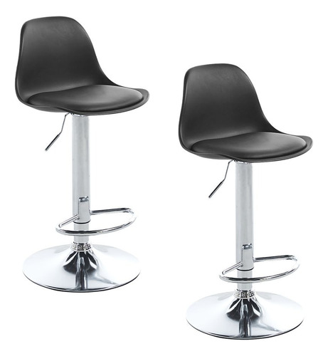 Set De 2 Bancos Tipo Eames Color Negro