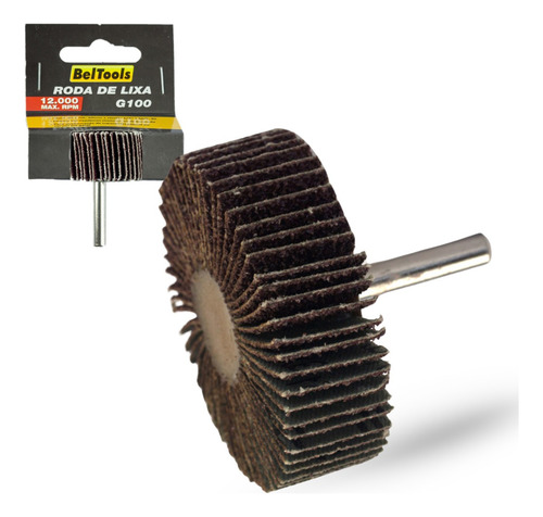 Roda De Lixa 60x20mm G100 C/ Haste 1/4 Beltools