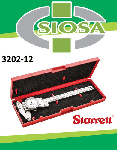 Calibrador Vernier De Caratula 12pul, 3202-12, Mca. Starrett