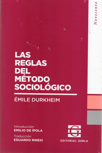 Imagen 1 de 1 de Las Reglas Del Método Sociológico Durkheim  (go)