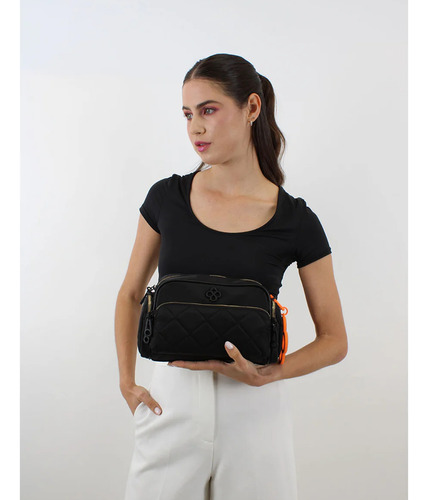 Bolso Crossbody Para Mujer Mod. Ji 2519 Jaime Ibiza® Negro Lisa Níquel Multicolor