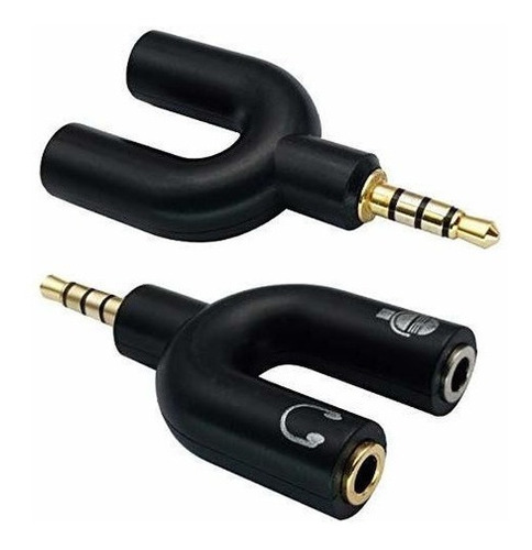 Aaotokk Auriculares De 3.5 Mm Y Adaptador Divisor Chapado En