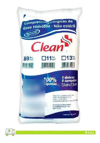 Clean 13 Fios compressas de gazes pacote curativo